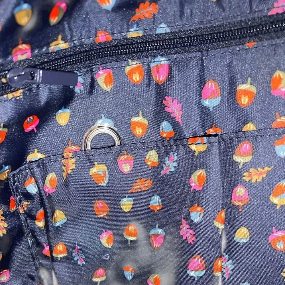 VERA BRADLEY Laptop Bag Blue & Orange With Acorn & Leaf Pattern Inside 3048-4